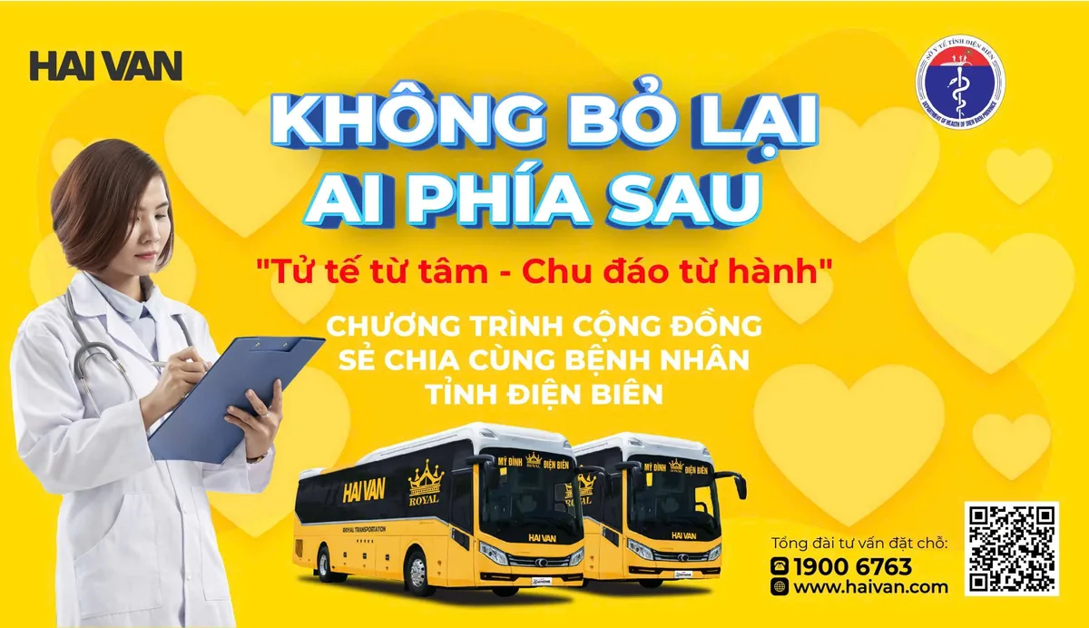 Poster for the "No one left behind" programme supporting patients in Dien Bien