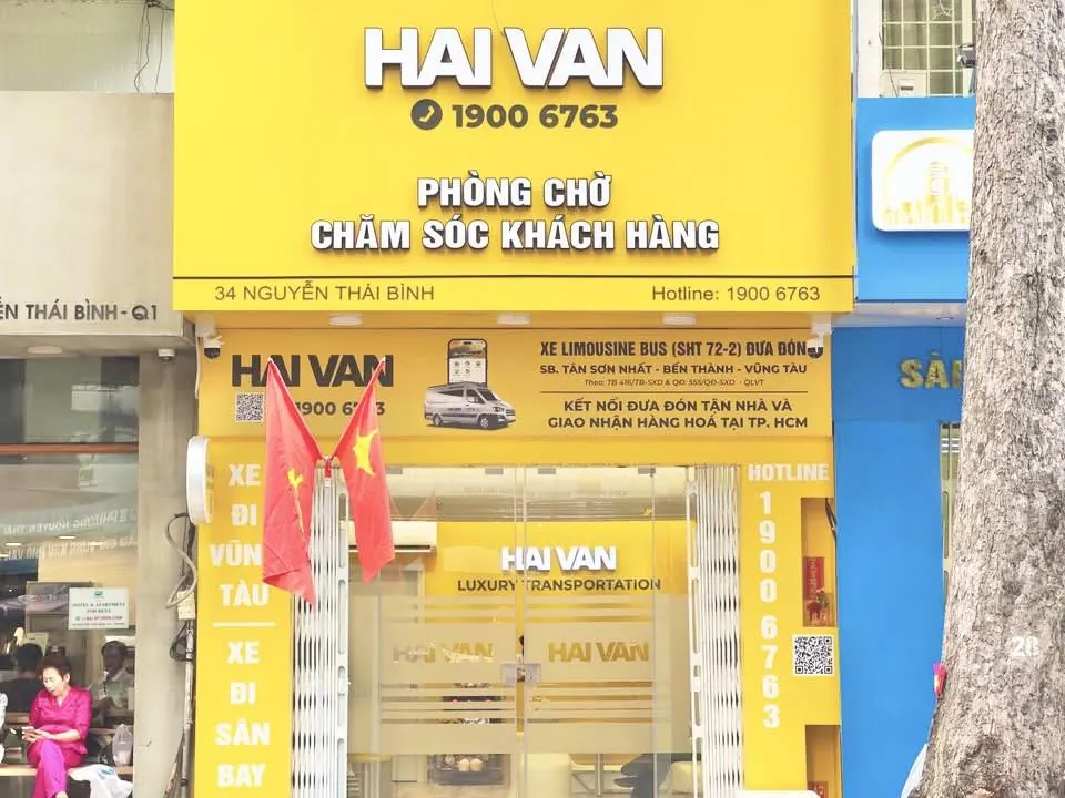 Street front of the Hai Van lounge at 34 Nguyen Thai Binh, District 1